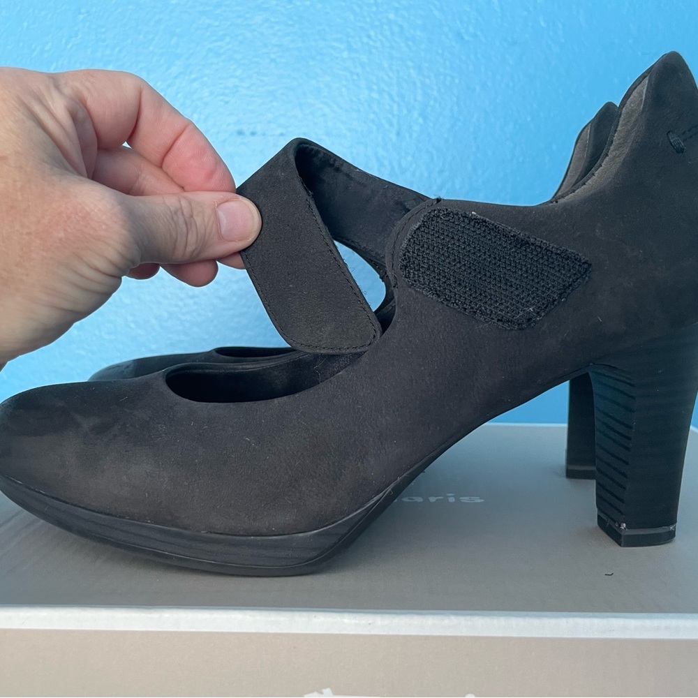 TAMARIS Wortman black suede/oiled leather shoes size 7.5 (38 EU) - Picture 6 of 6